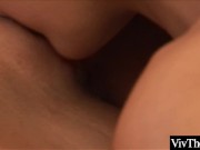 Sexy brunette watches her lover masturbate and then makes her cum 12/16