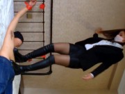 超美女神s黑丝长靴调教男M 黑色丝袜踩男M 直播 小可爱 恋足足交 4/16