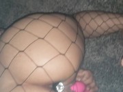 Masterbating Biss Ass Fishnets  - Screenshot 14 of 16 - Masterbating