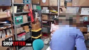 Shoplyfter - Hot Ebony Vixen Kat Arina Gags On Officer's Dick To Avoid Troubles With The Law