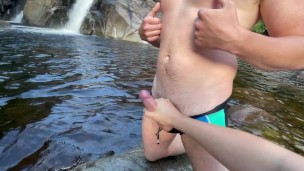 Caught jerking off stranger at public swimming hole