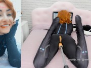 Black widow cosplay big butt girl sucking and fucking with her sex machine 2/16