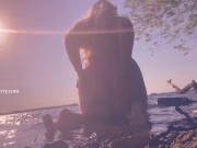 Bikini butt teasing in the water at a public beach!  11/16