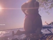 Bikini butt teasing in the water at a public beach!  12/16