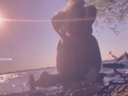 Bikini butt teasing in the water at a public beach!  5/16