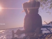 Bikini butt teasing in the water at a public beach!  9/16