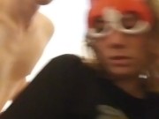 Heather Kane in Cat Mask taken by Surprise as Her Pussy is Overflowing with CUM ! 1/16