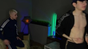 Buddies are shy to start a sex party