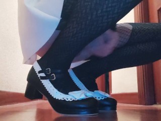 Cute femboy cum on cute shoes