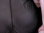 Close-up riding dick, then begging for a creampie but he shoots his load on my belly 12/16