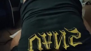Shot a LOAD onto my FACE/Vans top no bottoms