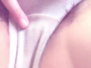 濡れ染みパンティのスジがくっきり♡クリトリス弄って喘ぎながらイク剛毛素人♡【個人撮影】 12/16