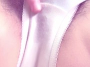 濡れ染みパンティのスジがくっきり♡クリトリス弄って喘ぎながらイク剛毛素人♡【個人撮影】 14/16