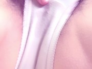 濡れ染みパンティのスジがくっきり♡クリトリス弄って喘ぎながらイク剛毛素人♡【個人撮影】 15/16