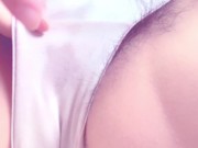 濡れ染みパンティのスジがくっきり♡クリトリス弄って喘ぎながらイク剛毛素人♡【個人撮影】 8/16