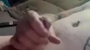 watch me jerk my pierced cock 