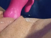 Up close playing with juicy pussy next to boyfriend 13/16