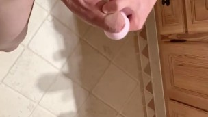 vibrating my big fat cock in slow motion
