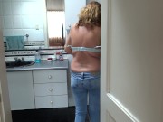 I start touching myself in front of the maid's stepson so he can jerk off