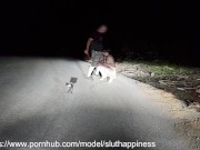 Totally naked slut on public road obedient whore humiliated 11/16