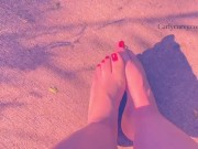 Out on a beautiful afternoon flashing and showing my feet!  10/16
