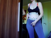 DREIßT! Mit vollgerotzer Spermamuschi ins Fitnesstudio German Teen 1/16