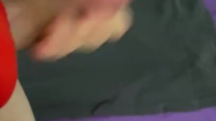 Boy cums on his shirt