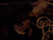A young couple is having sex on a roadside bench. - Screenshot 3 of 16 - Real Public Sex
