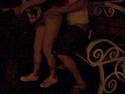 A young couple is having sex on a roadside bench. - Screenshot 9 of 16 - Blowjob