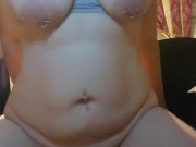 Taking Large Chance the horse cock dildo for a short ride. 16/16