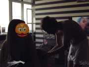 Sex with a beautiful prostitute in black stockings and a corset 6/16