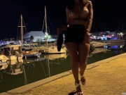 Provoked so much that he could no longer resist and fuck her in the public parking lot