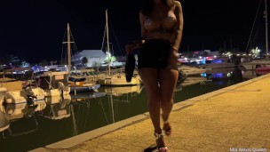 Provoked so much that he could no longer resist and fuck her in the public parking lot