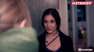 HORNY HOSTEL - Sneaky Fuck Between Two Horny Roommates Full Scene