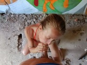 Beautiful blonde fucked a guy in an abandoned building 6/16