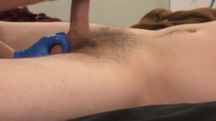 Start to Finish Latex Glove Handjob with Great Cumshot