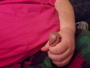 Stroking in the living room, fuck my cock looks good here.