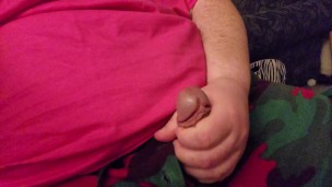 Stroking in the living room, fuck my cock looks good here.