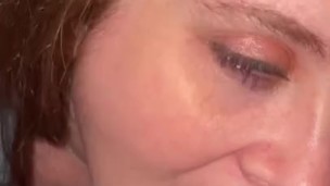 Redhead wife gets a facial 