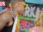 In this week's episode of Jerkaoke, Chloe Temple hosts as Sheena Ryder and Air Thugger fuck each other! 2/16