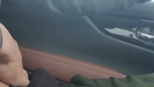 Johnholmesjunior in very risky public solo show while driving down highway on vacation part 5 CUM