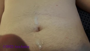 Closeup Jacking Off and Cumming on Stomach