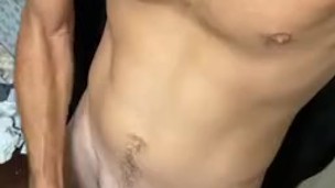 Straight guy jacking off and cum Oozingn down cock