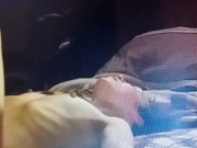 Rosie Peach having orgasm, gushing all over his hard cock