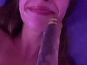 Hot brunette teen loves to slobber and choke on her toys 7/16