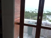 I pee before going to the beach and my hairy pussy is filmed while I rest