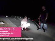 Manhandled Slut wife pissing like a dog on leash 4/16