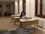 Teacher Cannot Resist Hairy Pussy of PAWG Squirt Machine Francesca Di Caprio 1/16