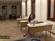 Teacher Cannot Resist Hairy Pussy of PAWG Squirt Machine Francesca Di Caprio 2/16