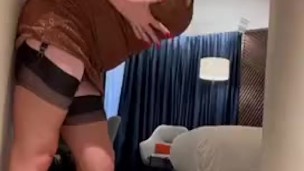 seamed nylons, no panties and big tits